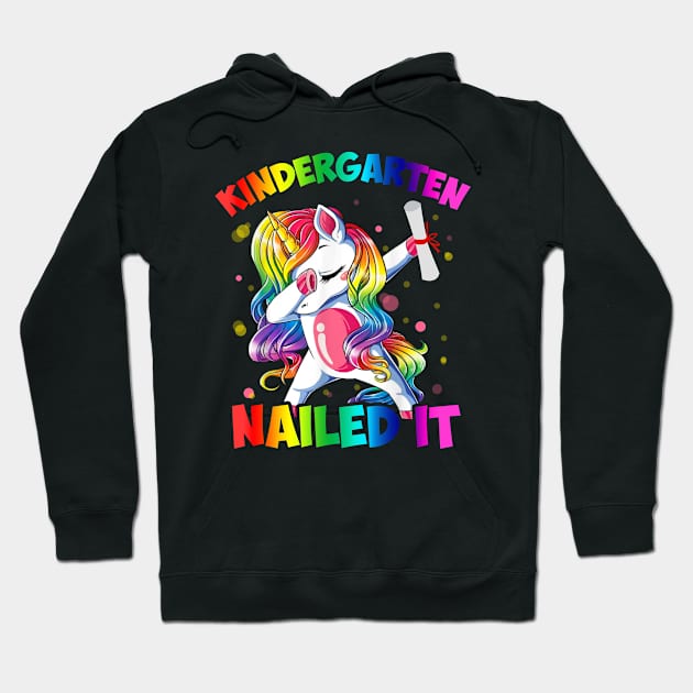 Dabbing Girl Unicorn Kindergarten Nailed It 2019 Graduation Hoodie by crosszcp2